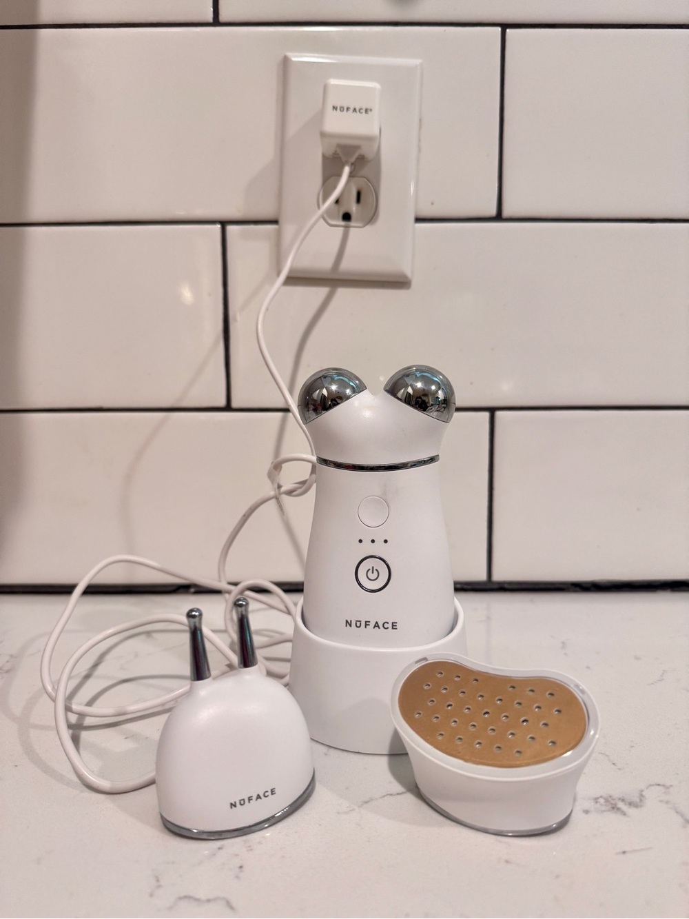 NuFace TRINITY+ Complete Microcurrent & Red Light Facial Toning Device Set